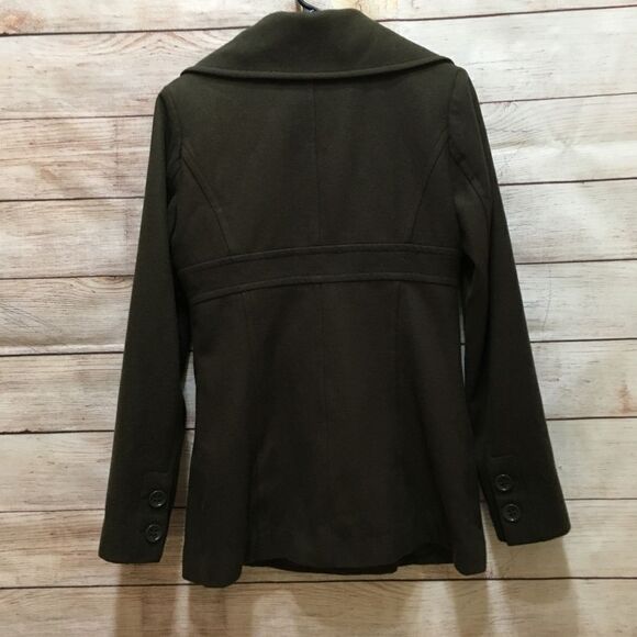 ‎DKNY WOOL COAT IN OLIVE GREEN - Picture 2 of 13